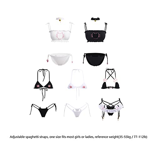 ABAFIP Women's Cute Kawaii Anime Cat Kitten Lingerie Set